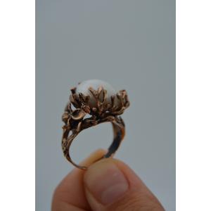 STONEAGE Barok İnci Bayan Yüzük Madeni Bronz Ayarlanabilir