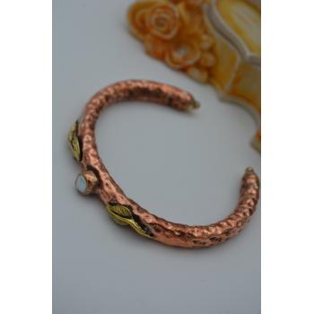 STONEAGE İNCİLİ ÖZEL TASARIM BAKIR BİLEZİK