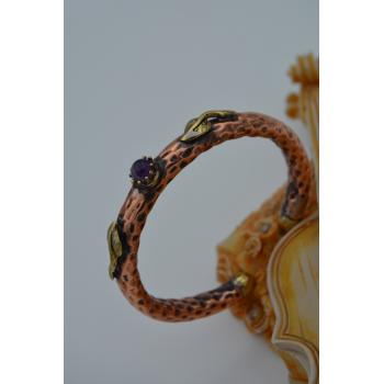 STONEAGE AMETİST TAŞLI ÖZEL TASARIM BAKIR BİLEKLİK