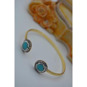 STONEAGE TURKUAZ TAŞLI TASARIM BİLEKLİK