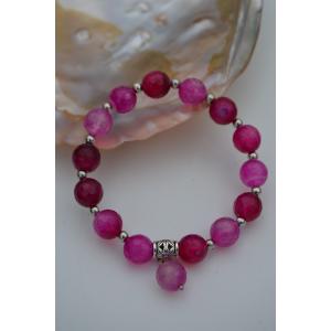 STONEAGE JEWELLERY Pembe Akik Taşlı Bileklik