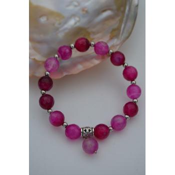 STONEAGE JEWELLERY Pembe Akik Taşlı Bileklik