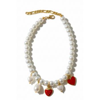 İncili Köpek Kolye- Tasma - Collar